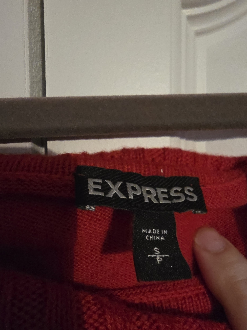 Express Red Off-the-Shoulder Ribbed Sweater - Picture 2 of 2